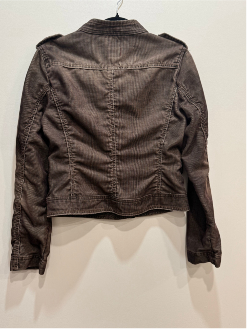 Y2K Esprit Brown Corduroy Military Utility Jacket Size S - Picture 5 of 10